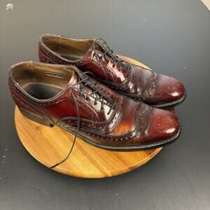 Allen Edmonds McAllister Dress Shoes Mens 9D Brown Leather Wingtip Oxford Preppy